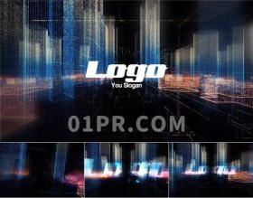 Pr数字城市Logo模板 三维空间高科技标志演绎 Pr素材